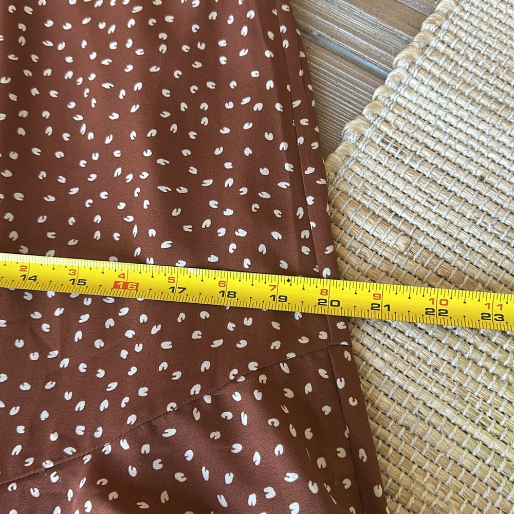 Very J Rust Brown Polka Dot Ruffled Maxi Skirt - Picture 6 of 11